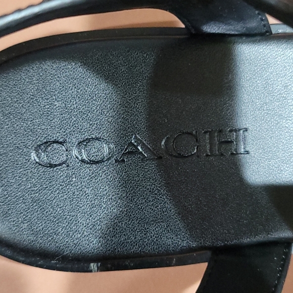 Coach Black Leather Chain Sandals 7.5 M - Picture 9 of 9